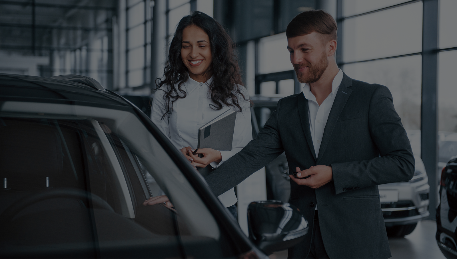 Customer choosing a rental car